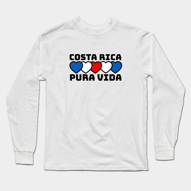 Pura Vida Hearts: Celebrate Costa Rica Long Sleeve T-Shirt by Costa Rica Designs